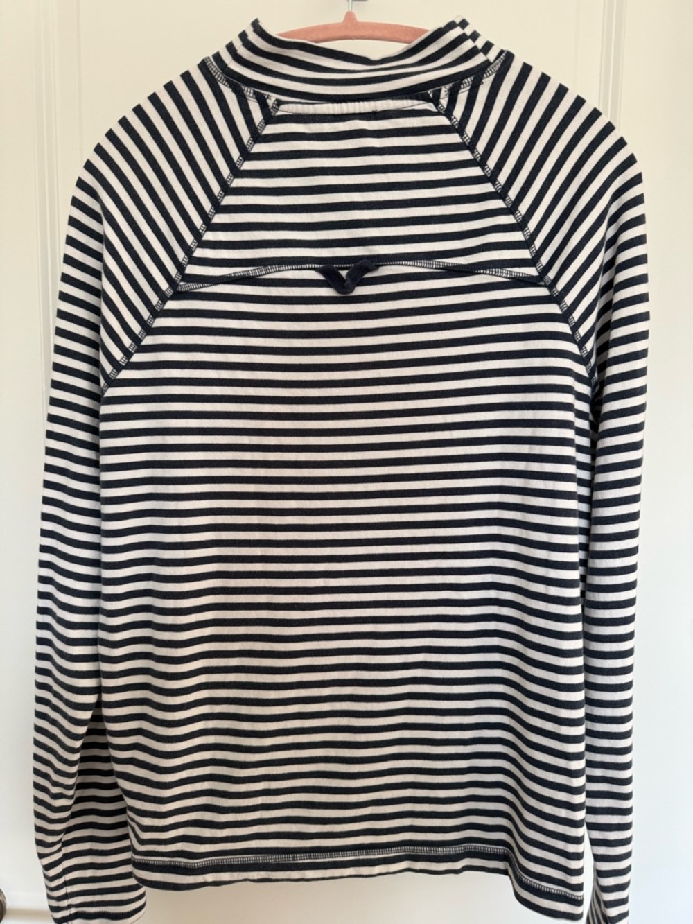 FP Movement by Free People Restoration Yarn Dye Stripe Layer Navy and White Top - Picture 10 of 15